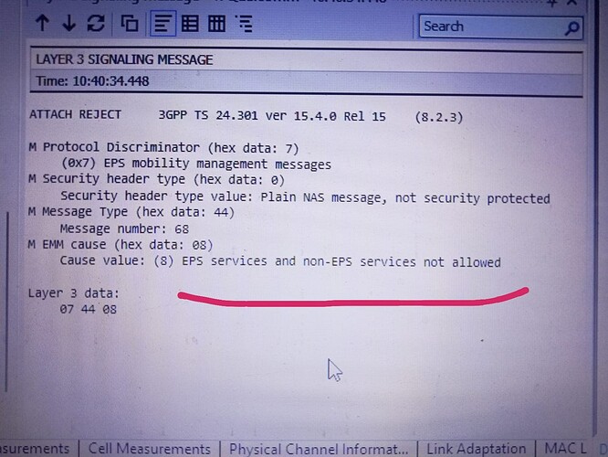 Attach Reject due to EPS Service or Non EPS service not allowed”